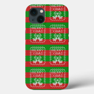 Lelijke trui patroon jingle bells Merry Xmas garen iPhone 13 Hoesje