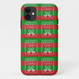 Lelijke trui patroon jingle bells Merry Xmas garen iPhone 11 Hoesje