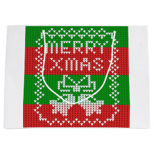 Lelijke trui patroon jingle bells Merry Xmas garen Groot Cadeauzakje