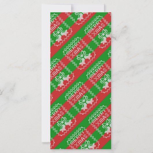Lelijke trui patroon jingle bells Merry Xmas garen Kaart (Voorkant)