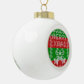 Lelijke trui patroon jingle bells Merry Xmas garen Keramische Bal Ornament (Links)