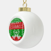 Lelijke trui patroon jingle bells Merry Xmas garen Keramische Bal Ornament (Rechts)