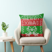 Lelijke trui patroon jingle bells Merry Xmas garen Kussen (Stoel)