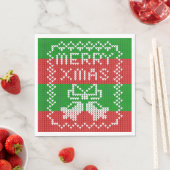 Lelijke trui patroon jingle bells Merry Xmas garen Servet (Insitu)