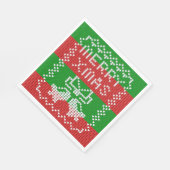 Lelijke trui patroon jingle bells Merry Xmas garen Servet (Hoek)