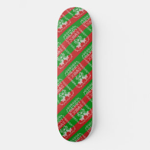 Lelijke trui patroon jingle bells Merry Xmas garen Skateboard