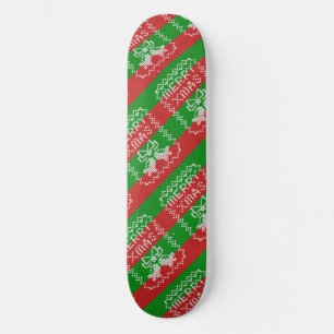 Lelijke trui patroon jingle bells Merry Xmas garen Skateboard
