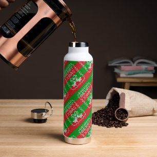 Lelijke trui patroon jingle bells Merry Xmas garen Waterfles