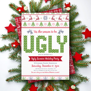 Lelijke trui Rood Groen Kerstfeest Fun Kaart