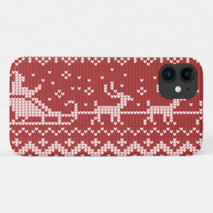Lelijke trui Santa Claus slee en rendieren iPhone 11 Hoesje