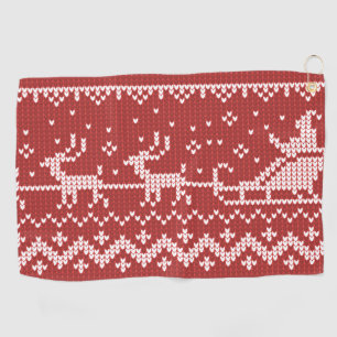Lelijke trui Santa Claus slee en rendieren Golfhanddoek