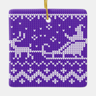 Lelijke trui Santa Claus slee en rendieren Keramisch Ornament