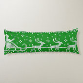 Lelijke trui Santa Claus slee en rendieren Lichaamskussen (Achterkant)