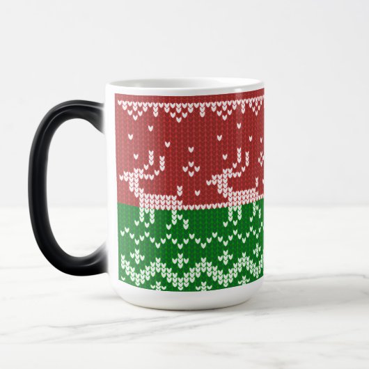 Lelijke trui Santa Claus slee en rendieren Magische Mok (Links)
