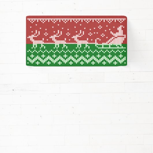 Lelijke trui Santa Claus slee en rendieren Spandoek (Insitu)