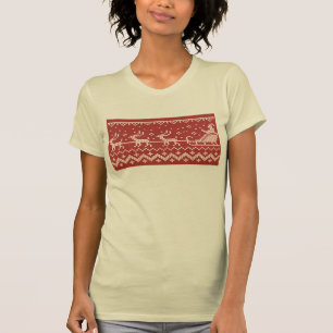 Lelijke trui Santa Claus slee en rendieren T-shirt