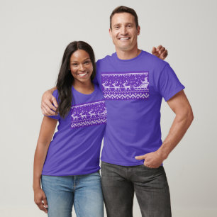 Lelijke trui Santa Claus slee en rendieren T-shirt
