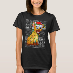 Lelijke trui stijl Kerstmis lichten Kerstman Hyena T-shirt