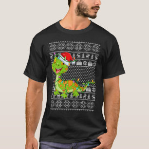 Lelijke trui stijl Kerstmis lichten Santa Gecko Ke T-shirt