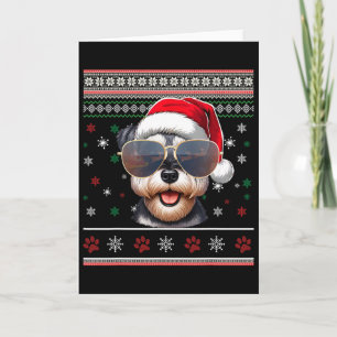 Lelijke trui X-mas Kerstman Miniatuur Schnauzer Ho Kaart