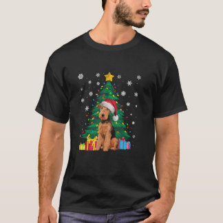 Lelijke Trui Xmas Tree Lights Airedale Terrier Hon T-shirt