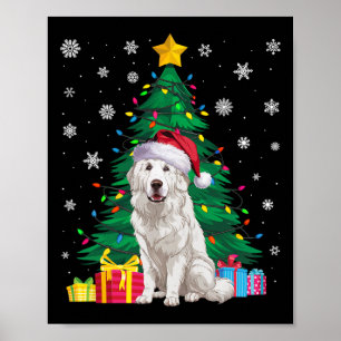 Lelijke trui Xmas Tree Lights Grote Pyreneeën Hond Poster