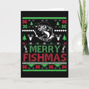 Lelijke visserij kerst B vis kleding Kaart