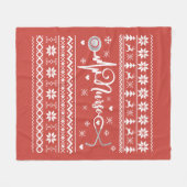 Lelijke vrolijke kersttrui hartslag fleece deken (Voorkant (Horizontaal))