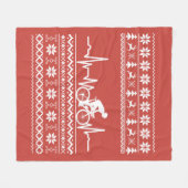 Lelijke vrolijke kersttrui op de fiets fleece deken (Voorkant (Horizontaal))
