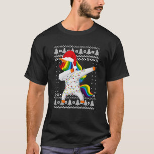 Lelijke Xmas trui Eenhoorn Dabbing Dab Dance Chris T-shirt