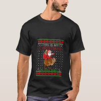 Lelijke Xmas trui stijl Santa Riding Kiwi Vogel Ch