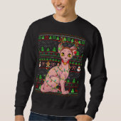 Lelijke Xmas trui stijl verlichting Sphynx kat Chr (Voorkant)