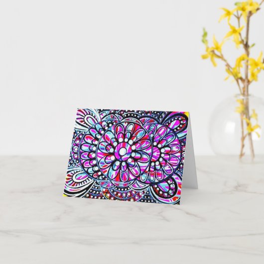 Leliza conçoit la carte vierge de note (Fleur jaune)