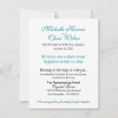 L'émeraude arrose la carte de réception (Jamaïque) (Dos)