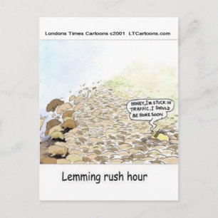 Lemmings Rush Hour Funny Briefkaart
