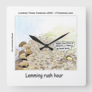 Lemmings Rush Hour Funny Wall klok
