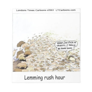 Lemmings Rush Hour Grappig Notitieblok
