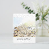 Lemmings Spitsuur Grappig Briefkaart (Staand voorkant)
