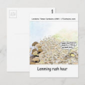 Lemmings Spitsuur Grappig Briefkaart (Voorkant / Achterkant)