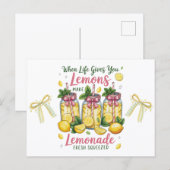 Lemmon Quotes Lemon Juice Watercolor Briefkaart (Voorkant / Achterkant)
