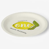 Lemon 1e Verjaardag Licht Geel Papier Bord (Gekanteld)