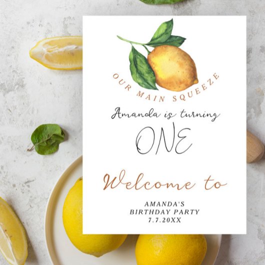 Lemon 1e verjaardagsfeestje poster
