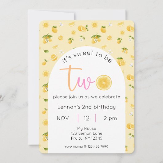 Lemon 2e verjaardag foto kaart (Voorkant)