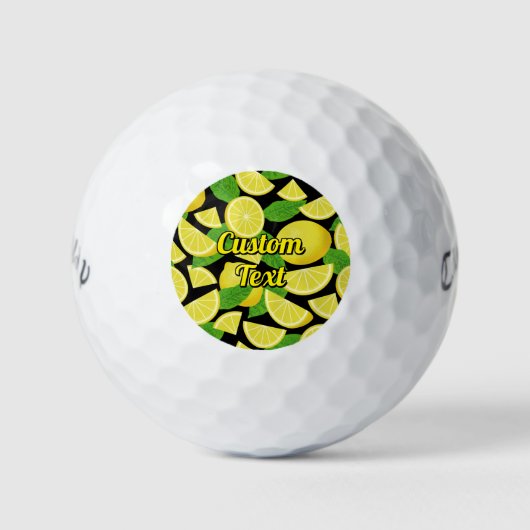 Lemon-achtergrond Golfballen (Voorkant)