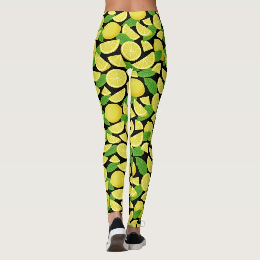 Lemon-achtergrond Leggings (Achterkant)