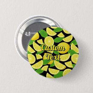 Lemon-achtergrond Ronde Button 5,7 Cm