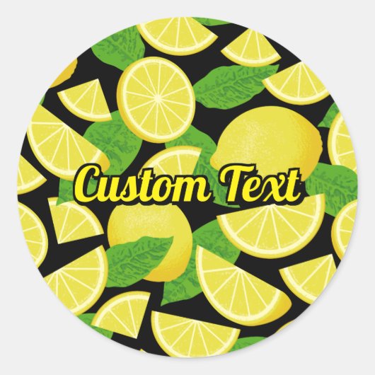 Lemon-achtergrond Ronde Sticker (Voorkant)