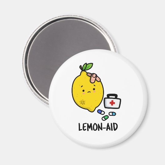 Lemon-aid Funny First Aid Lemon Pun Magneet (Voorkant / Achterkant)