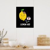 Lemon-aid Grappig EHBO Lemon Pun Dark BG Poster (Keuken)