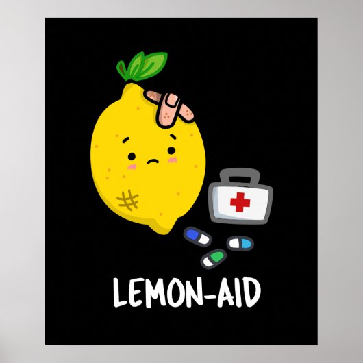Lemon-aid Grappig EHBO Lemon Pun Dark BG Poster (Voorkant)